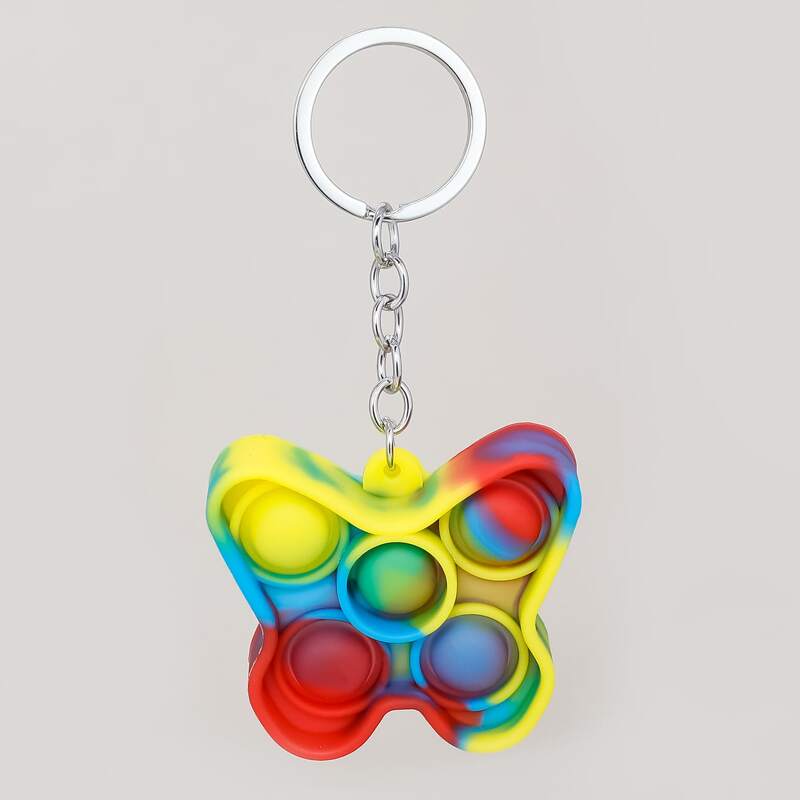 

Butterfly Design Stress Relief Keychain, Multicolor
