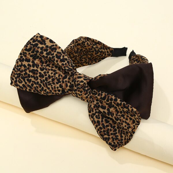 

Leopard Print Bow Decor Headband, Multicolor