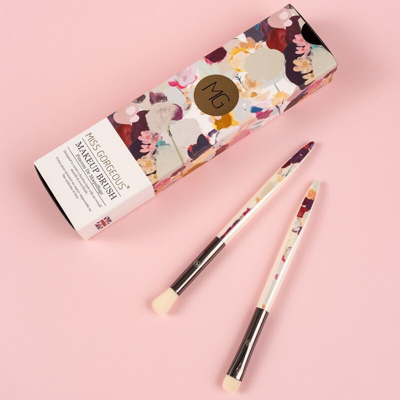

2pcs Floral Handle Eyeshadow Brush, White