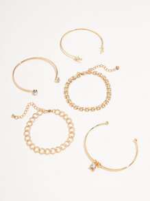 5pcs Leaf Decor Bracelet