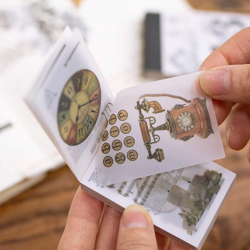

100pcs Vintage Pattern Material Paper, Multicolor