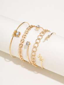 5pcs Leaf Decor Bracelet