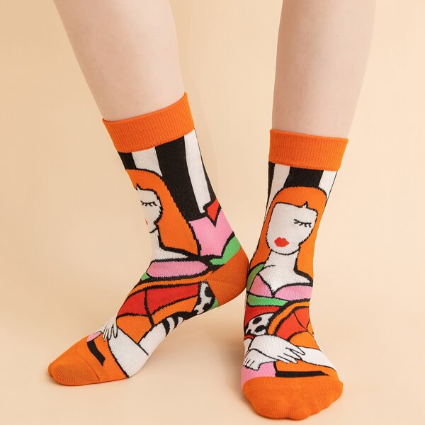 

Figure Graphic Crew Socks, Orange
