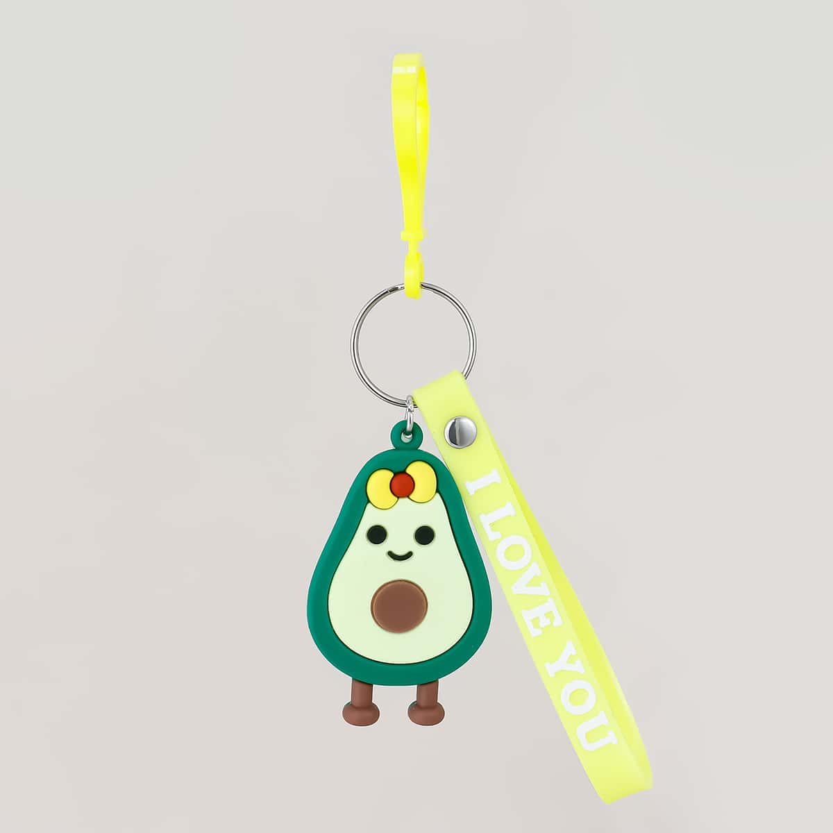 

Cartoon Avocado Keychain, Green