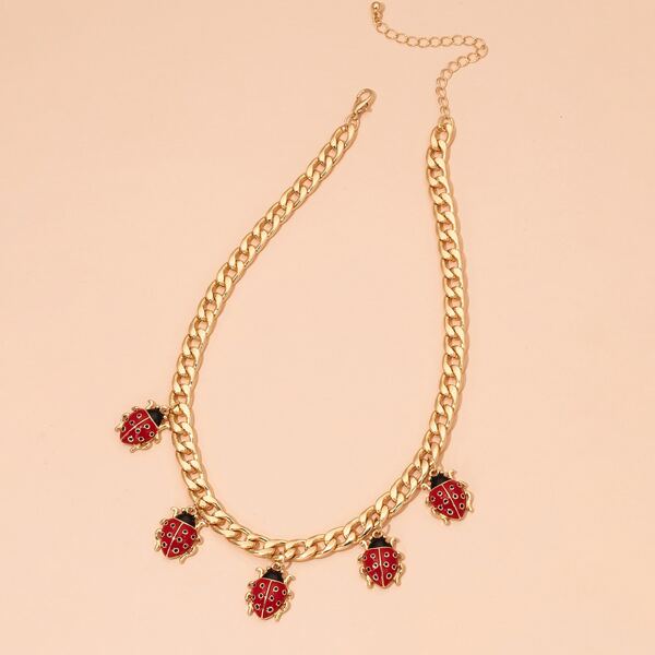 

Ladybug Charm Necklace, Multicolor
