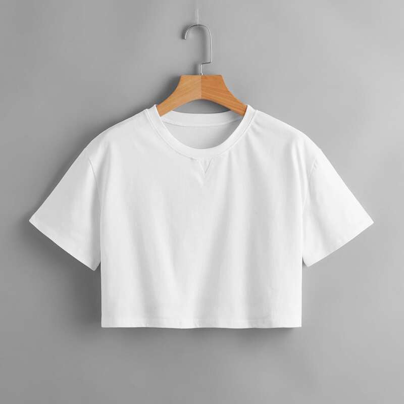 

Solid Crop Tee, White