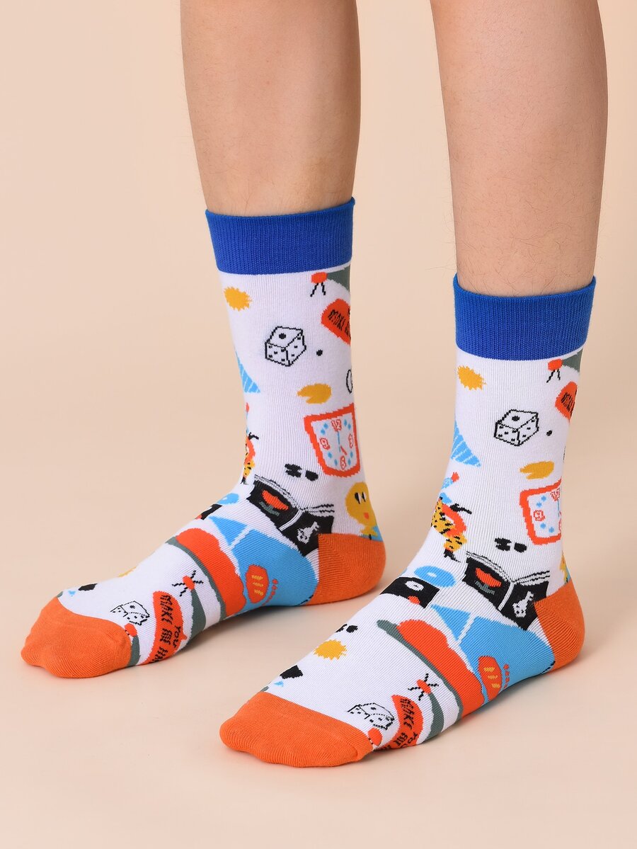 Calcetines De Dibujos Animados Para Hombres - Multicolor - Ver 1