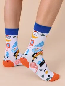 Calcetines De Dibujos Animados Para Hombres - Multicolor - Ver 5