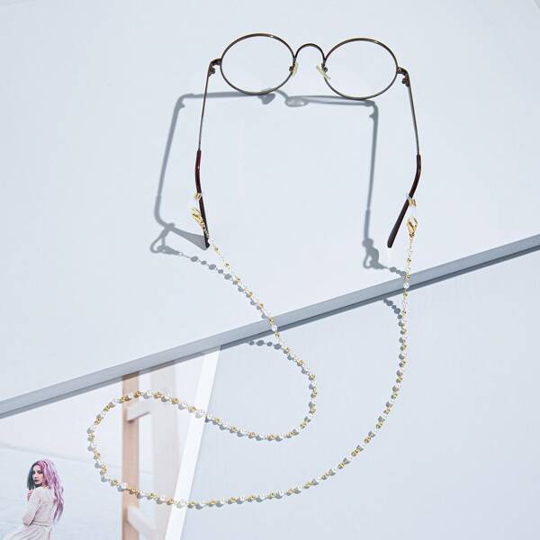 

Faux Pearl Decor Glasses Chain, Multicolor
