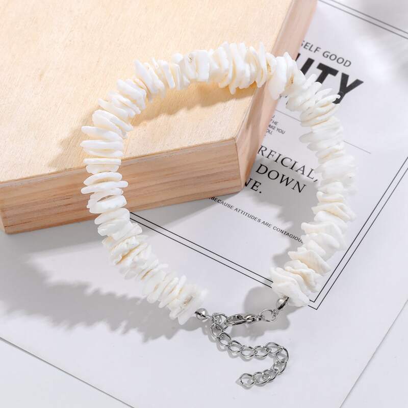 

Layered Shell Bracelet, White