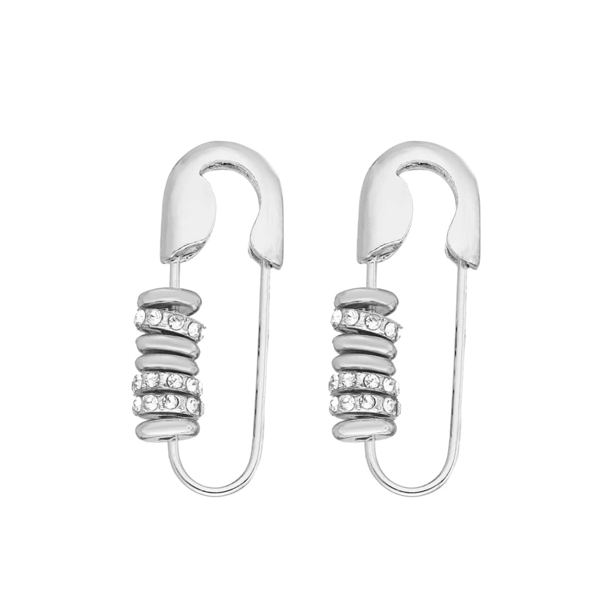 

1pair Paper Clip Design Earrings, Silver