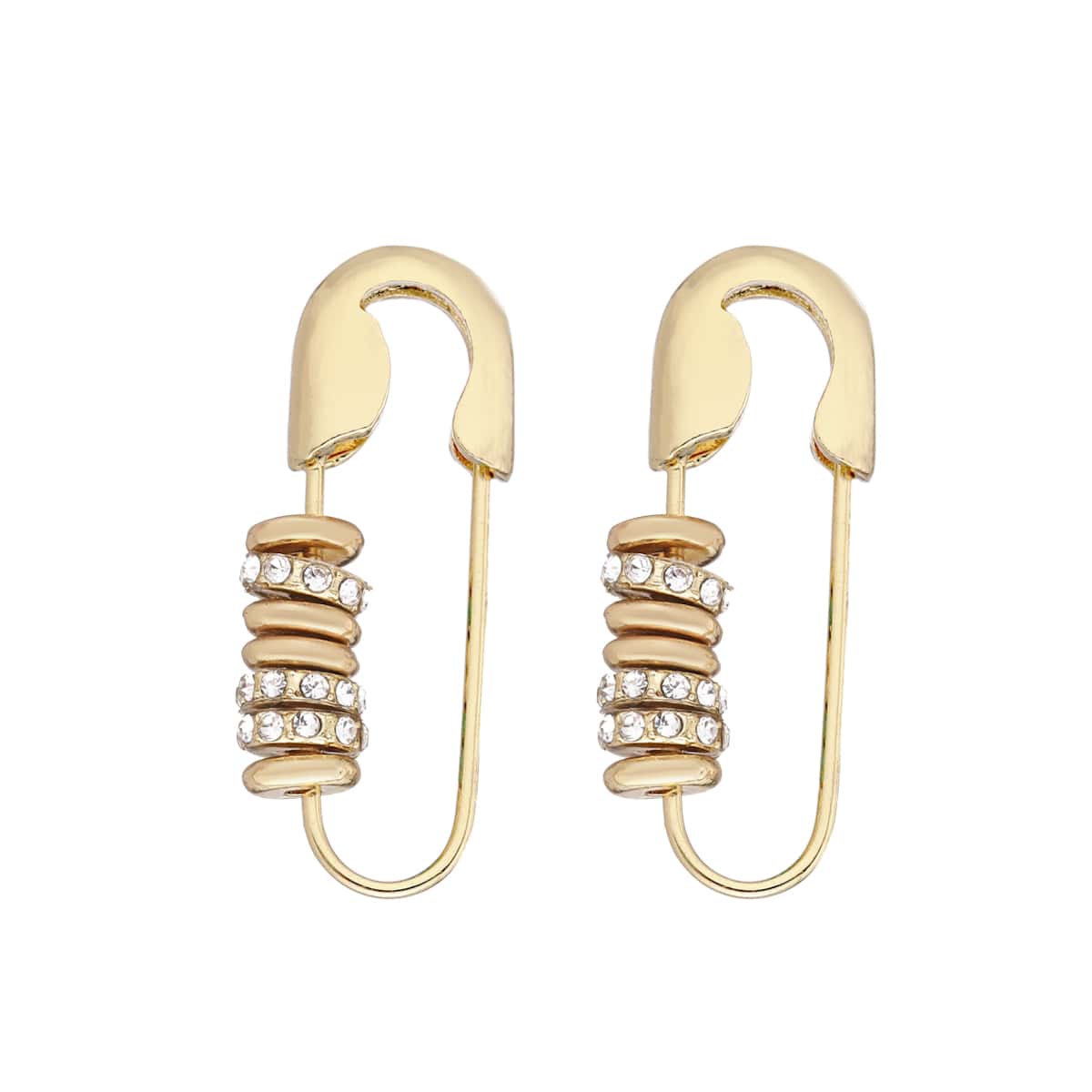 

1pair Paper Clip Design Earrings, Gold