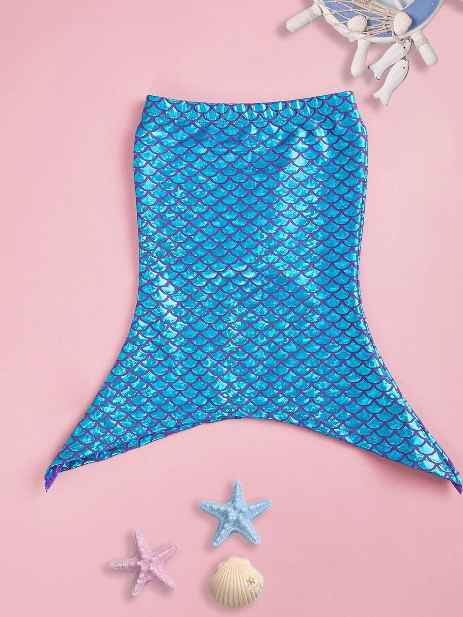 Baby Girl Mermaid Tail Skirt - Blue - View 1