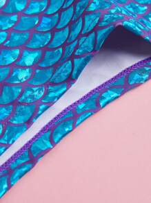 Baby Girl Mermaid Tail Skirt - Blue - View 3