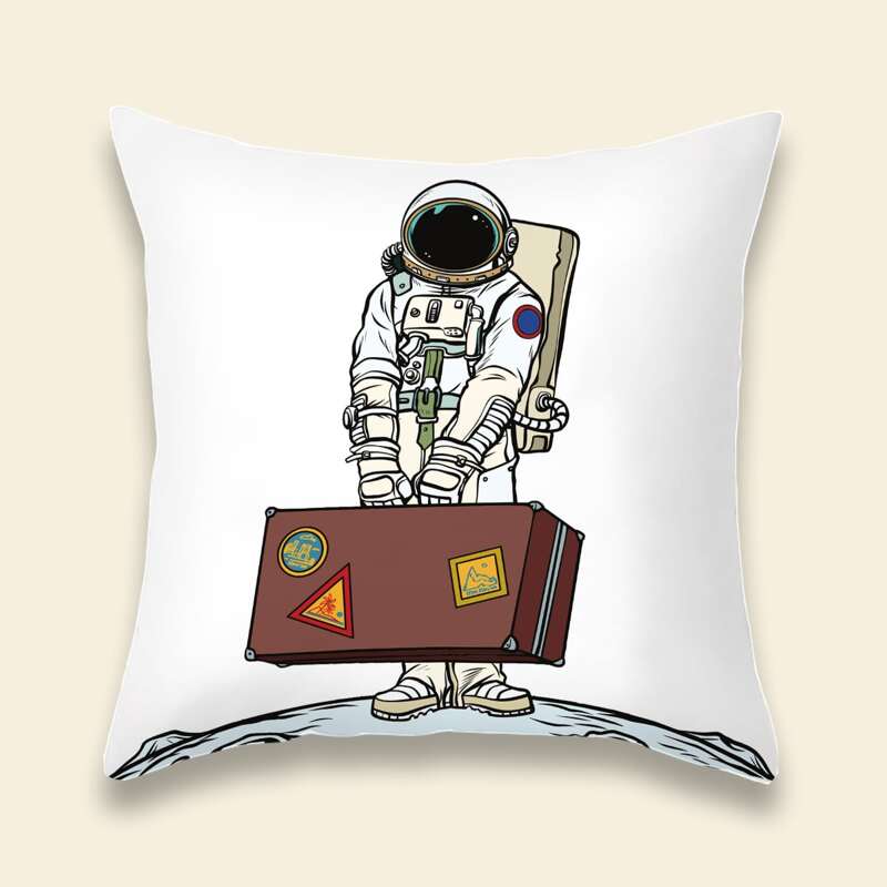 

Astronaut Print Cushion Cover Without Filler, Multicolor