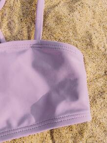 Baby Girl Solid Bikini Top - Purple - View 3