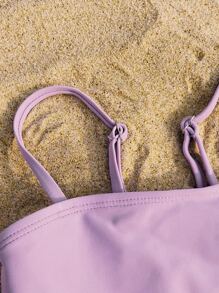 Baby Girl Solid Bikini Top - Purple - View 4