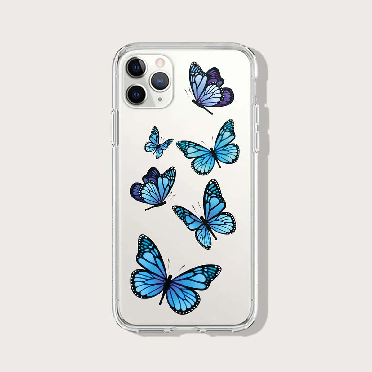 

Butterfly Print Phone Case, Clear