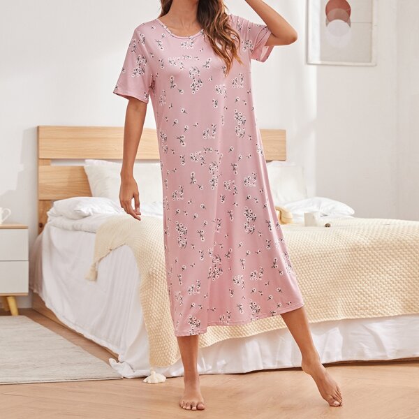 

Ditsy Floral Sleep Dress, Pink