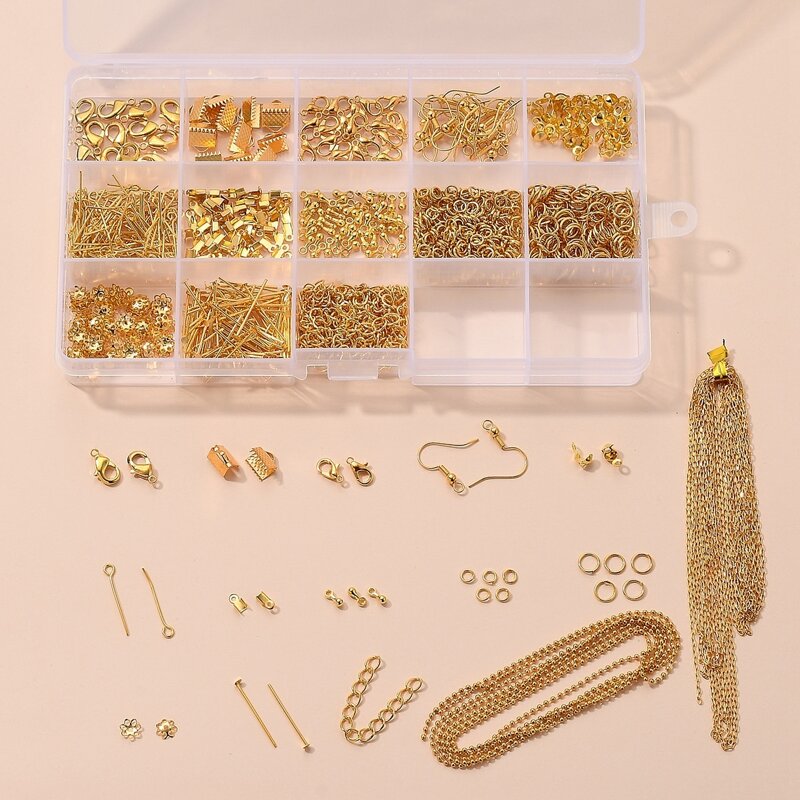 

1box DIY Jewelry Accessory Set, Gold