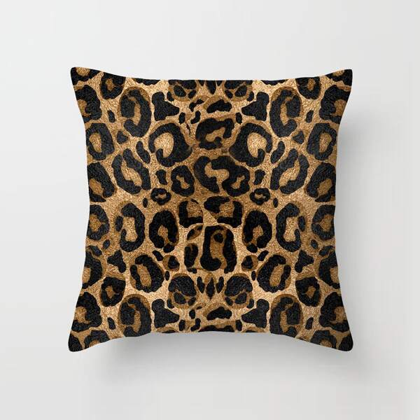 

Leopard Print Cushion Cover Without Filler, Multicolor