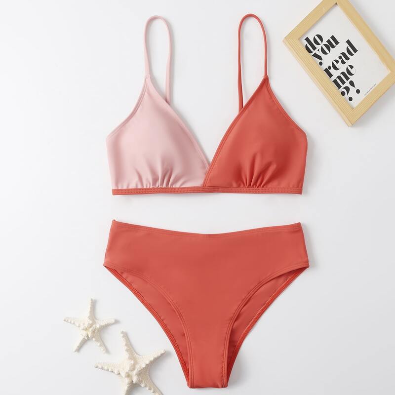 

Colorblock Bikini Swimsuit, Multicolor