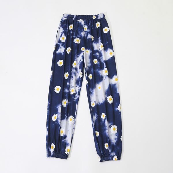

Daisy Floral Tie Dye Sweatpants, Navy blue