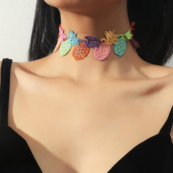 

Pineapple Design Necklace, Multicolor