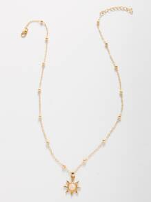 Collar con dije de sol - Amarillo Oro - Ver 2