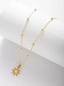 Collar con dije de sol - Amarillo Oro - Ver 3