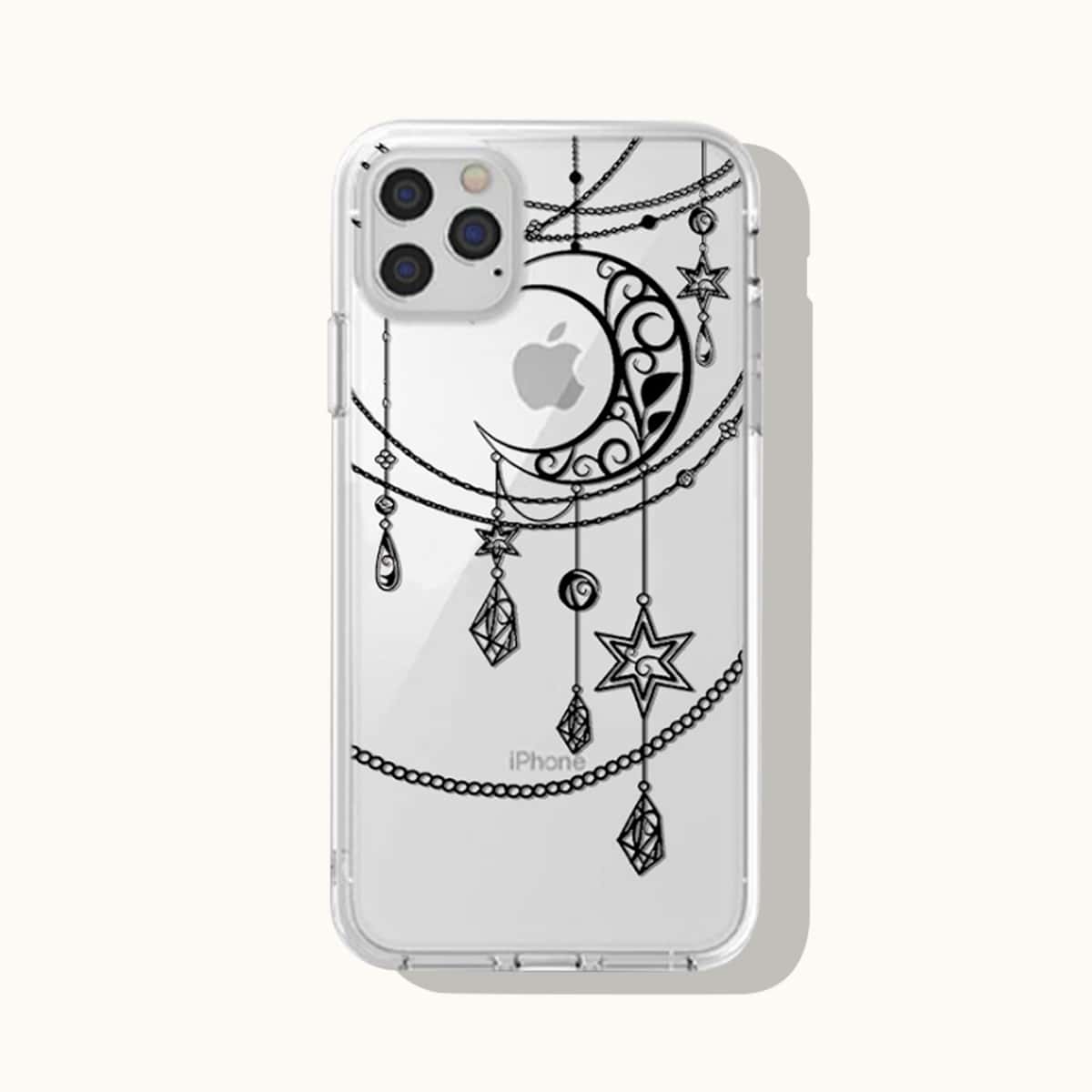 

Moon Graphic Phone Case, Clear