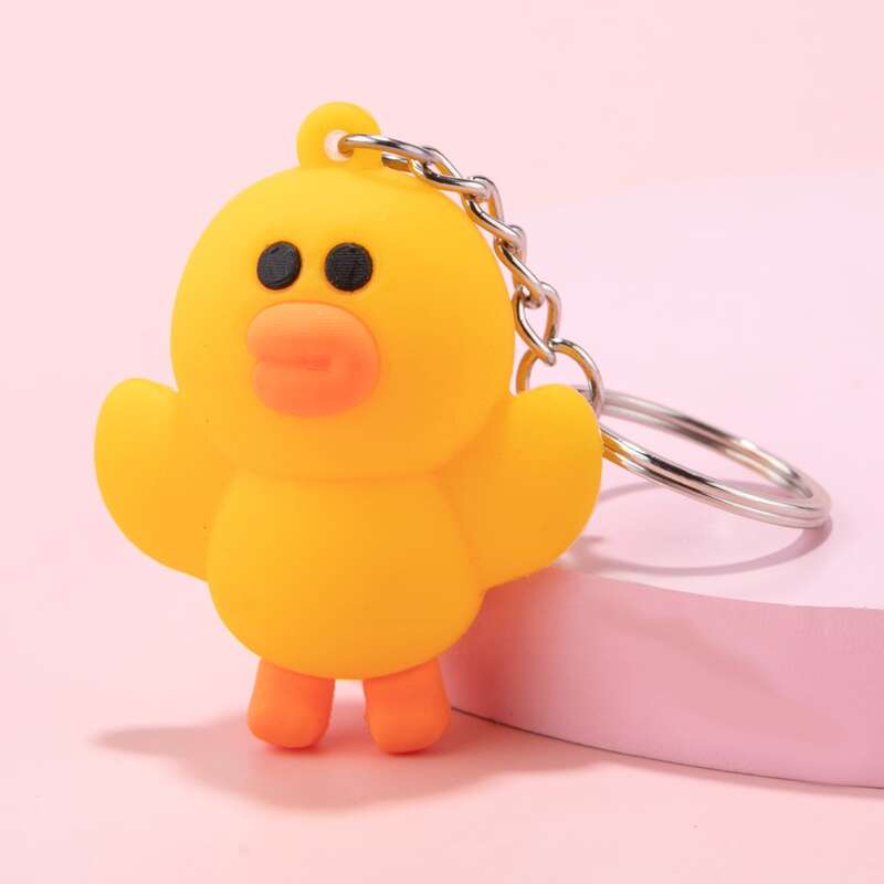 

Cartoon Duck Keychain, Yellow