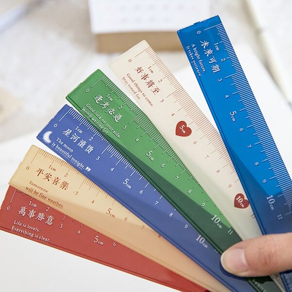 

1pc Word Print Random Ruler, Multicolor