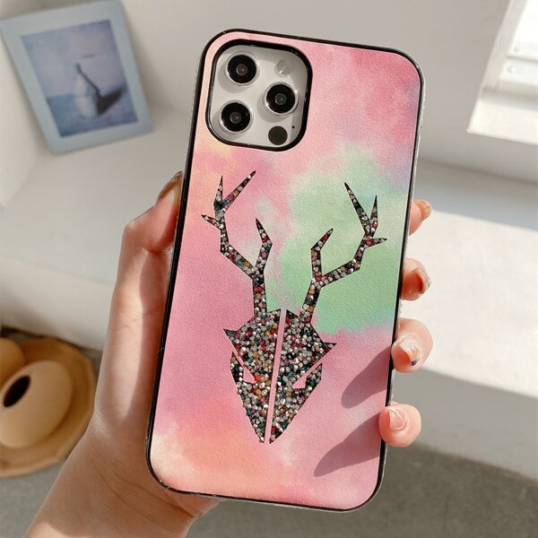 

Rhinestone Deer Phone Case, Pink