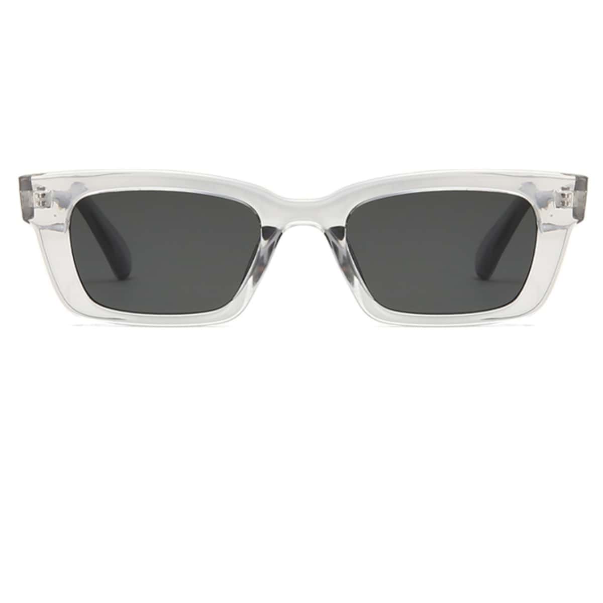 

Clear Frame Square Sunglasses, Grey