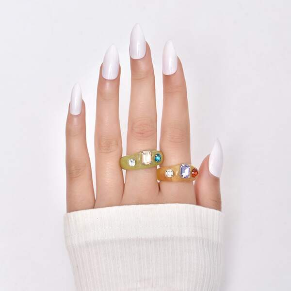 

2pcs Resin Ring, Multicolor