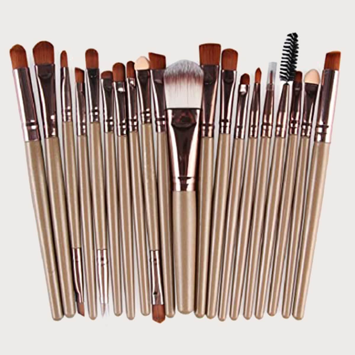 

20pcs Makeup Brush Set, Coffee brown