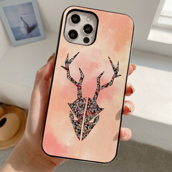 

Rhinestone Deer Phone Case, Orange