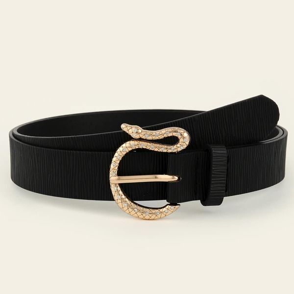 

Snake Design Buckle Belt, Black
