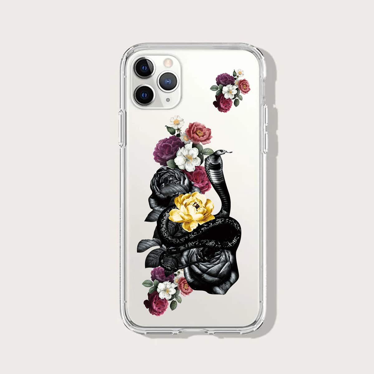

Rose & Snake Pattern Phone Case, Multicolor
