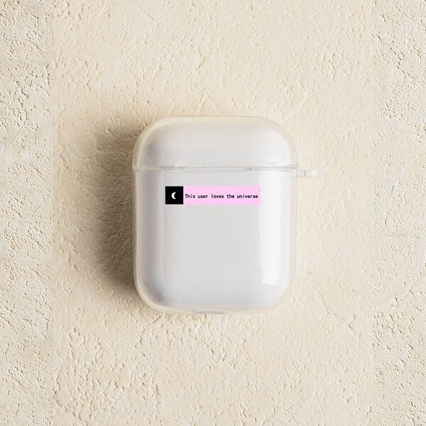 

Прозрачный чехол для Airpods с текстовым принтом