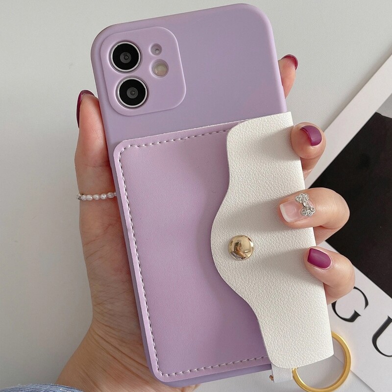 

Colorblock Wallet Phone Case, Lilac purple