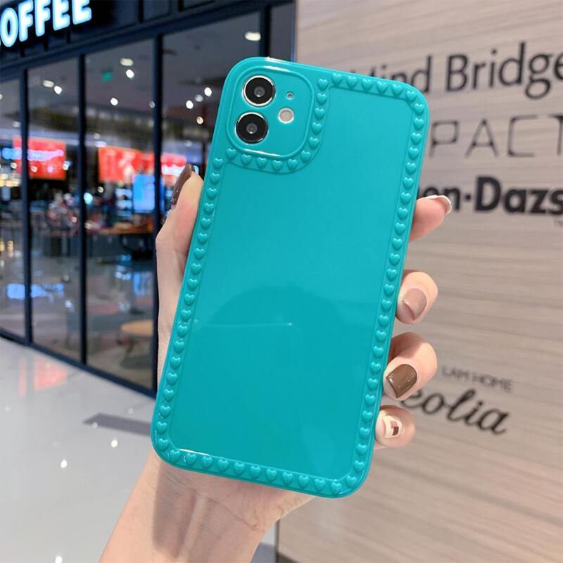 

Heart Pattern Phone Case, Green
