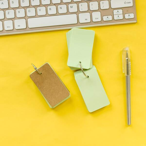 

1pc Kraft Paper Ring Memo Pad, Green