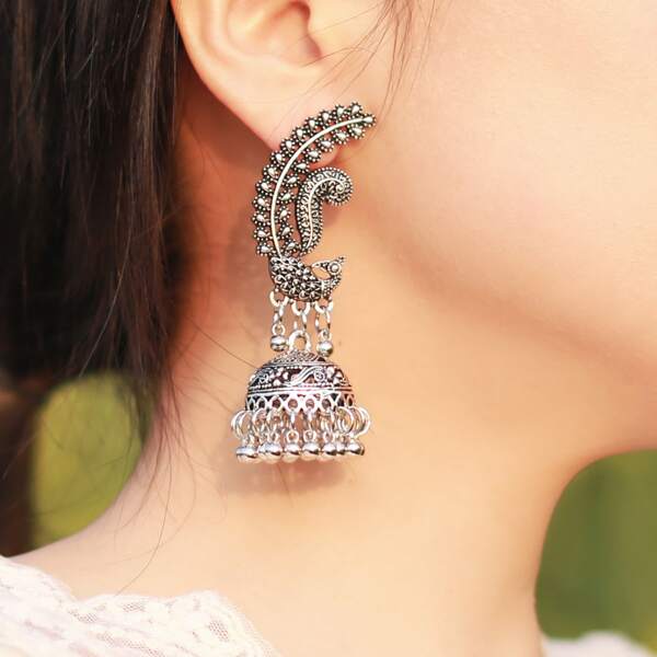 

Jhumka серьги-подвески с бахромой, Серебряные