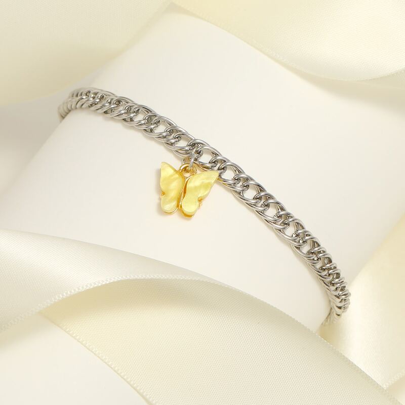 

Butterfly Charm Anklet, Yellow