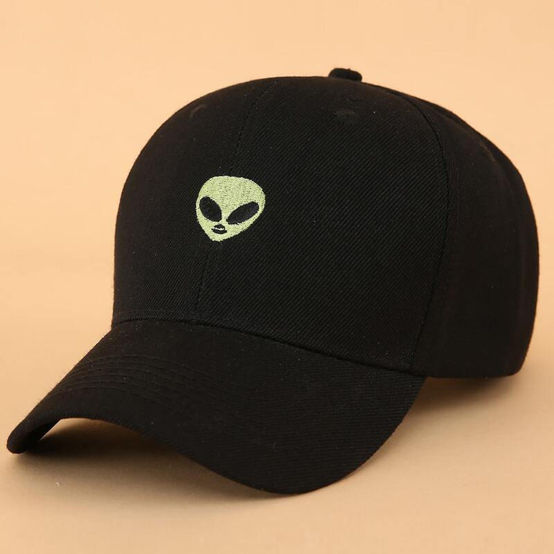 

Alien Pattern Baseball Cap, Black