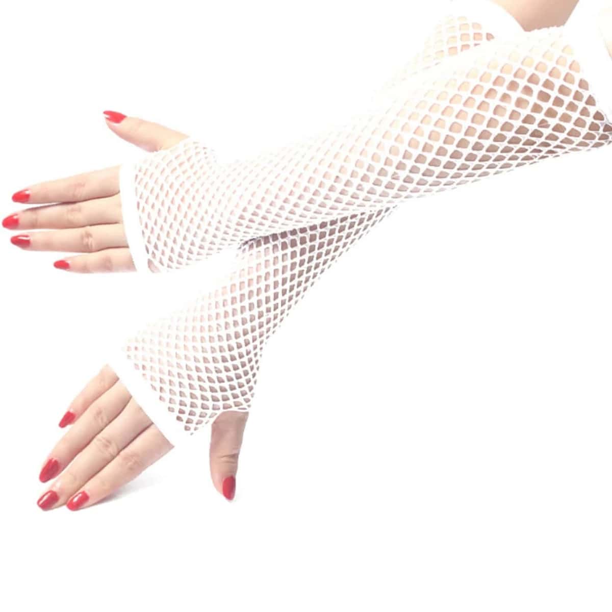 

1pair Fishnet Gloves, White