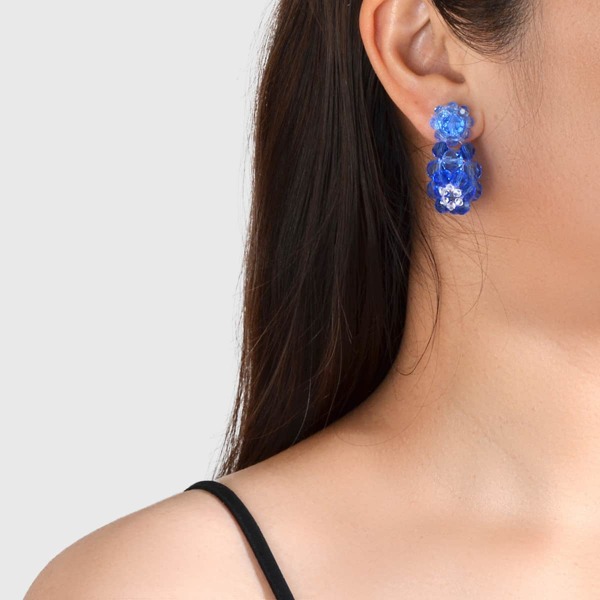 

Bead Decor Earrings, Blue