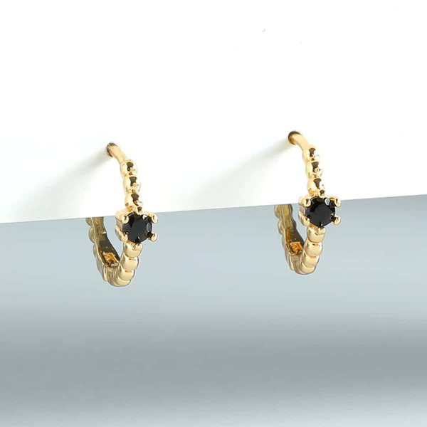 

Rhinestone Decor Earrings, Black